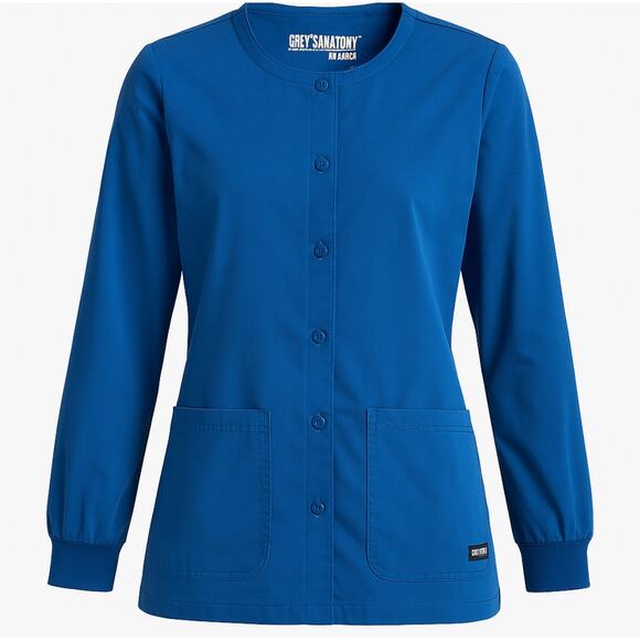 Grey’s Anatomy Blue Scrub Jacket Women’s Small Nursing Uniform Top - Picture 1 of 10